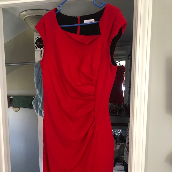 Calvin Klien Red Dress Size 10 - Picture 1 of 3